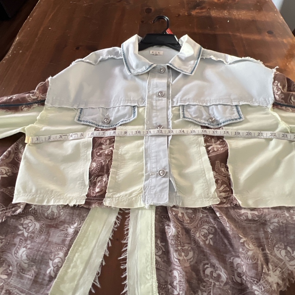 Pol Multicolor Patchwork Button Down Shirt - image 3